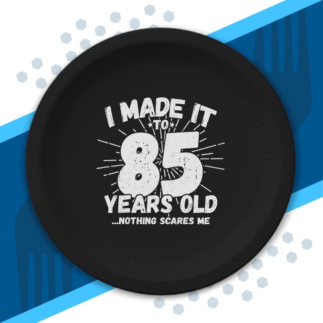 Funny 85th Birthday Quote Sarcastic 85 Year Old Paper Plates (Creator Uploaded)