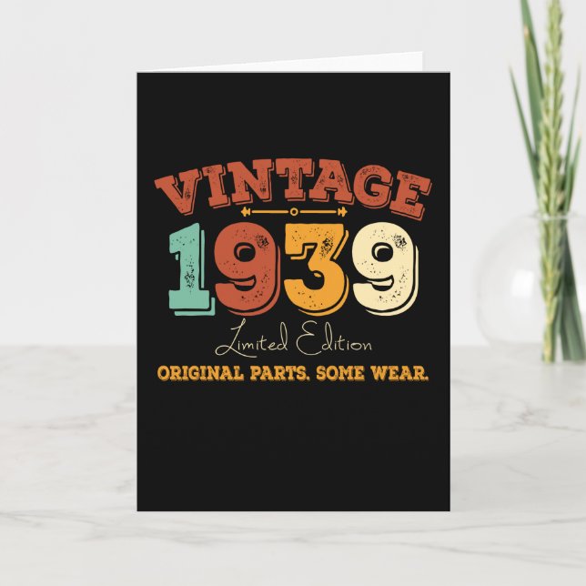 Funny 86 Year Old 1939 Vintage 86th Birthday Gift Card (Front)