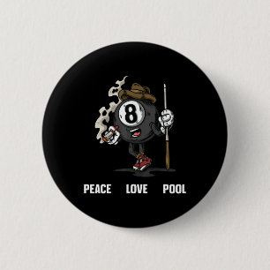 Funny 8 Ball Billiard Pool Player Eight Ball Billi Button