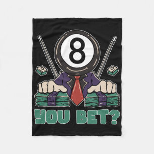 Funny 8 Ball Billiard Pool Player Eight Ball Billi Fleece Blanket