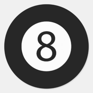 Funny 8 Ball Magic Billiards Pool Lazy Halloween C Classic Round Sticker