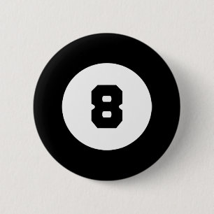 Funny 8 Ball Magic Eight Ball Billiards Pool Black Button