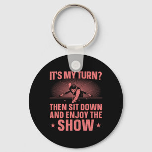 Funny 8 Ball Pool Design For Men Women Pool Player Keychain
