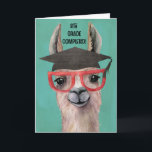 Funny 8th Grade Graduation Card<br><div class="desc">Celebrate with a bit of laughter and fun with this 8th grade educated llama. Funny watercolor style card for your favorite grad. Card says "8th Grade Completed - No Probllama!</div>