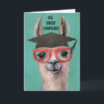 Funny 8th Grade Graduation Card<br><div class="desc">Celebrate with a bit of laughter and fun with this 8th grade educated llama. Funny watercolor style card for your favorite grad. Card says "8th Grade Completed - No Probllama!</div>