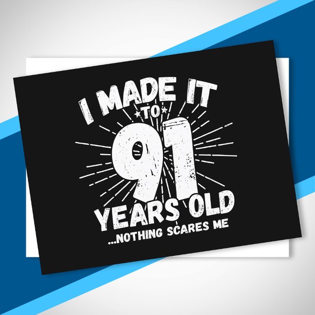 Funny 91st Birthday Quote Sarcastic 91 Year Old Postcard (Creator Uploaded)