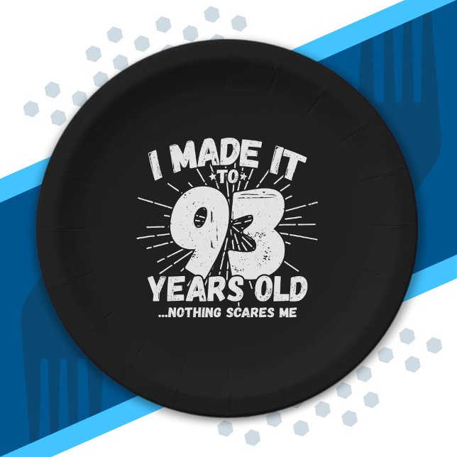 Funny 93rd Birthday Quote Sarcastic 93 Year Old Paper Plates (Creator Uploaded)