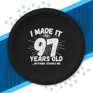 Funny 97th Birthday Quote Sarcastic 97 Year Old Paper Plates