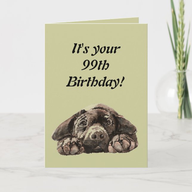 Funny 99th Birthday Customize Labrador Retriever Card (Front)