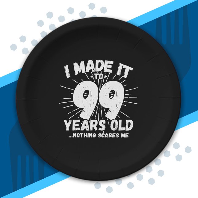 Funny 99th Birthday Quote Sarcastic 99 Year Old Paper Plates (Creator Uploaded)