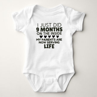 Funny 9 Months on the Inside Baby Bodysuit