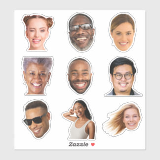 Funny 9 Photo Coworkers Custom Cut Vinyl Sticker
