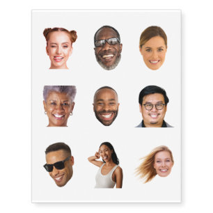 Funny 9 Photo Coworkers Custom Temporary Tattoos