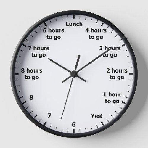 Funny 9 to 5 Work Hour Countdown Office Clock