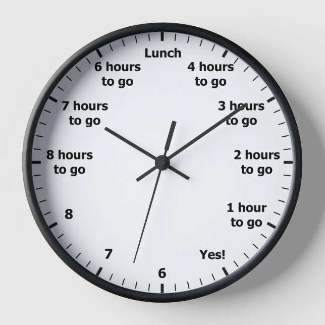 Funny 9 to 5 Work Hour Countdown Office Clock (Front)
