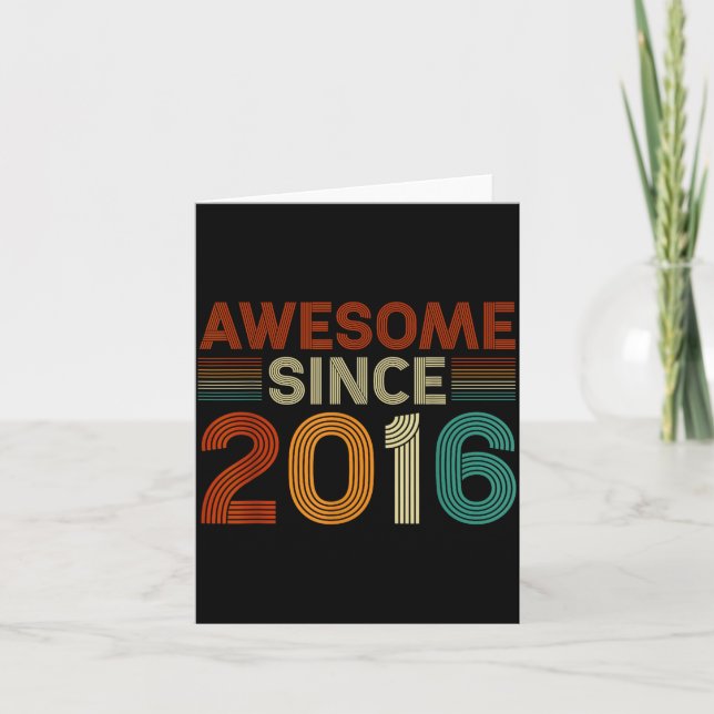 Funny 9 Year Old Awesome Since 2016 Birthday Son B Card (Front)