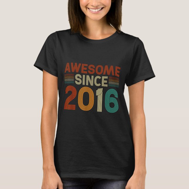 Funny 9 Year Old Awesome Since 2016 Birthday Son B T-Shirt (Front)