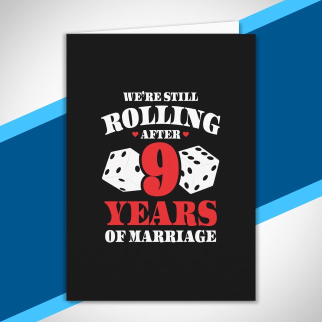 Funny 9th Anniversary Couples Married 9 Years Card (Creator Uploaded)