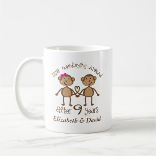 Funny 9th Wedding Anniversary His Hers Mugs