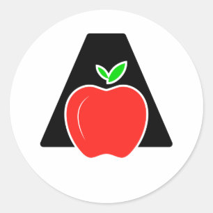 Funny A For Apple Classic Round Sticker