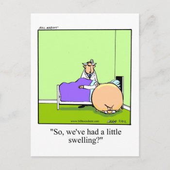 Funny A Litte Swelling Get Well Postcard by Spectickles at Zazzle