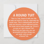 Funny A Round Tuit Office Co Worker Humor (Back)