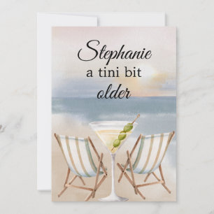 Funny A Tini Bit Older Beach Party 50th Birthday Invitation