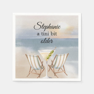Funny A Tini Bit Older Beach Party 50th Birthday Napkins