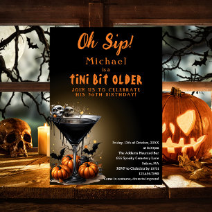 Funny A Tini Bit Older Halloween Birthday Party Invitation