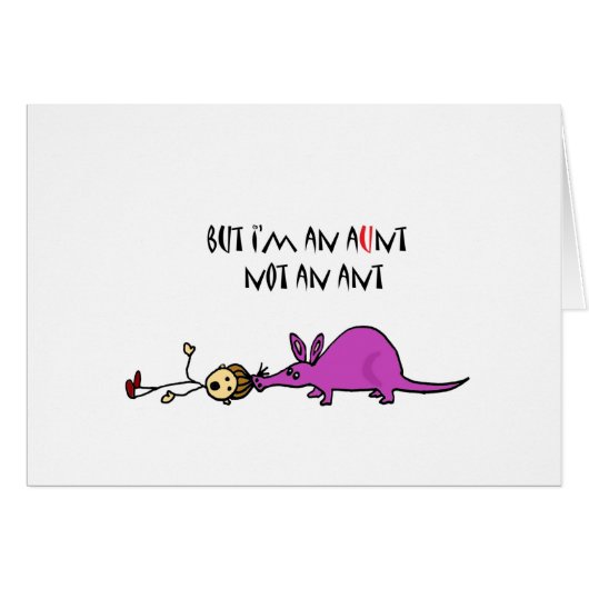 Funny Aardvark Eating Aunt not ant cartoon Cards (Front Horizontal)