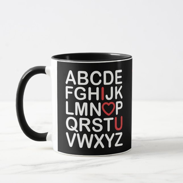 Funny abc I LOVE YOU alphabet  Mug (Left)
