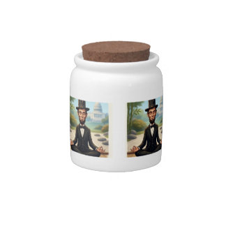Funny Abe Lincoln Yoga Caricature - The Original Y Candy Jar