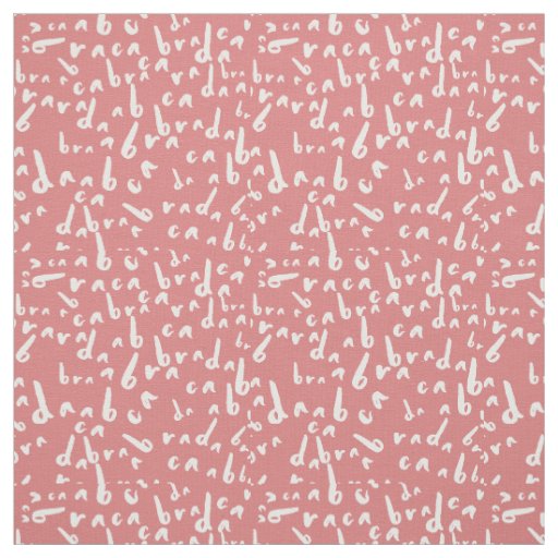 Funny Abracadabra White Text. Coral Pink Backdrop