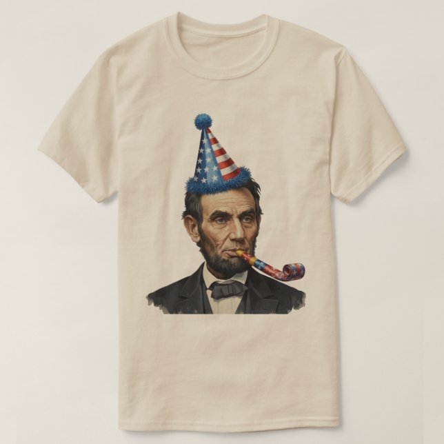 Funny Abraham Lincoln Party Celebration  T-Shirt (Design Front)