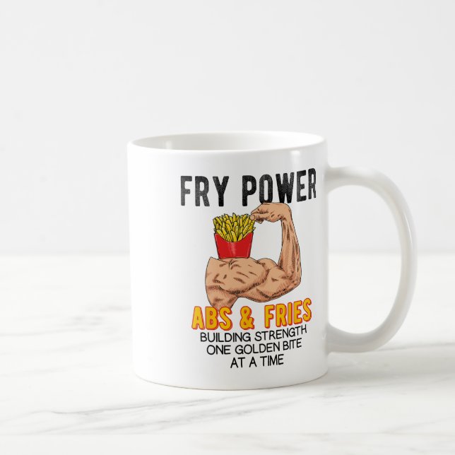 Funny Abs Exercise French Fries Muscle Building Bo Coffee Mug (Right)
