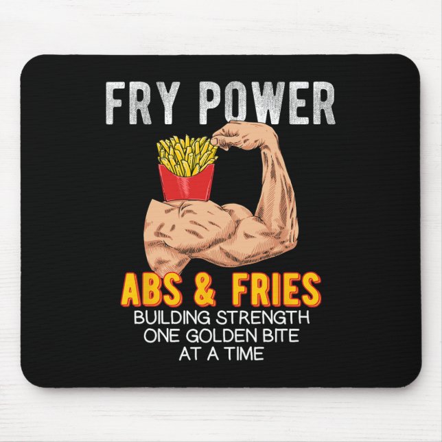 Funny Abs Exercise French Fries Muscle Building Bo Mouse Pad (Front)