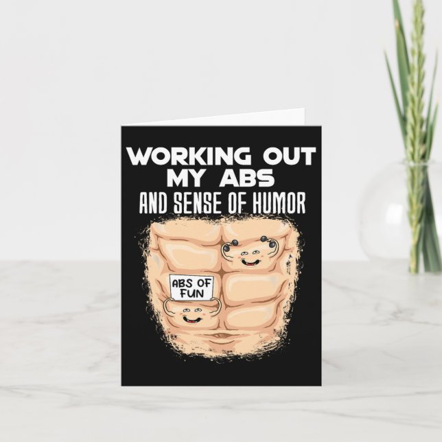 Funny Abs Exercise Muscle Building Bodybuilding 1  Card (Front)