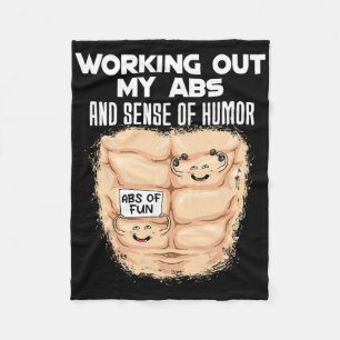 Funny Abs Exercise Muscle Building Bodybuilding 1 Fleece Blanket