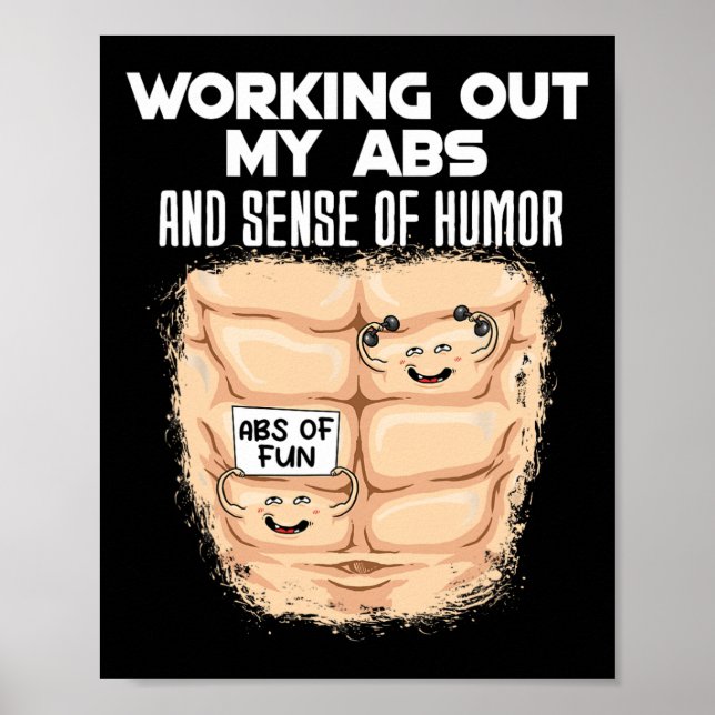 Funny Abs Exercise Muscle Building Bodybuilding 1  Poster (Front)