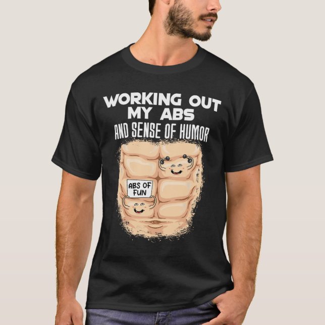 Funny Abs Exercise Muscle Building Bodybuilding 1  T-Shirt (Front)