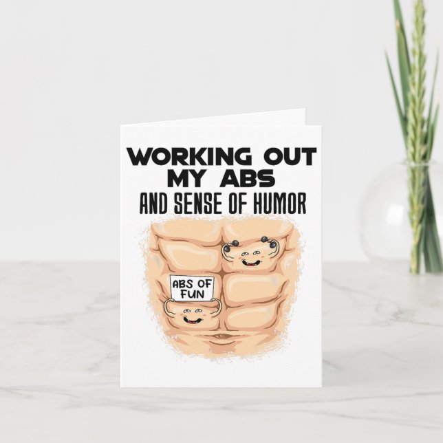 Funny Abs Exercise Muscle Building Bodybuilding  Card (Front)