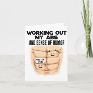 Funny Abs Exercise Muscle Building Bodybuilding Card