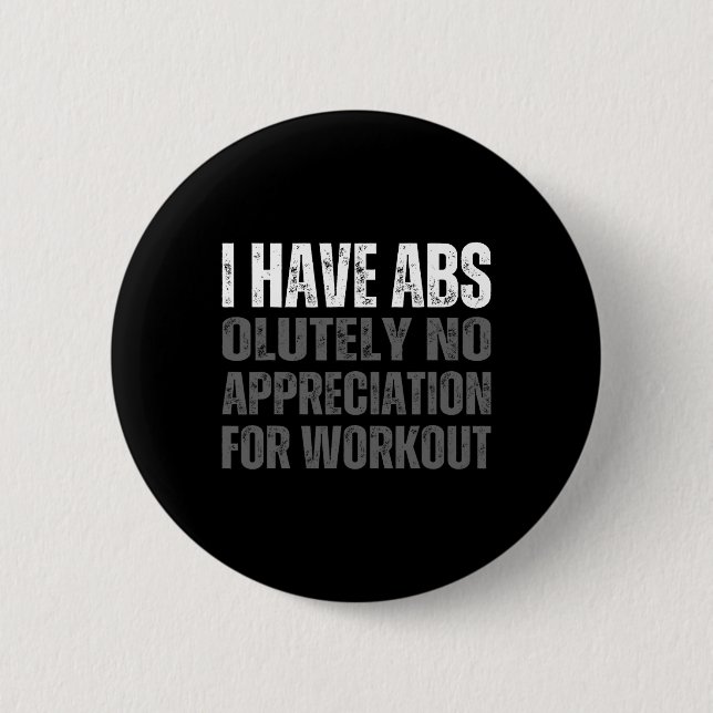 Funny Abs Humor  Button (Front)