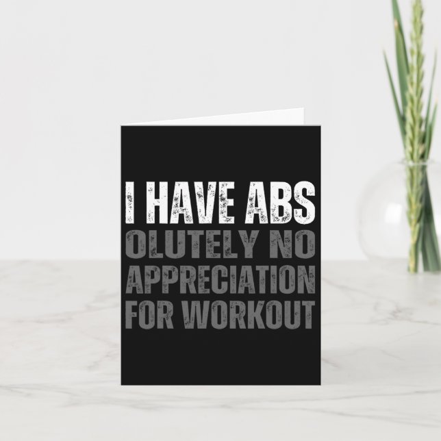 Funny Abs Humor  Card (Front)