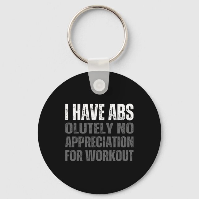 Funny Abs Humor  Keychain (Front)
