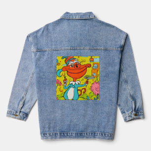 Funny Abstract Crocodile Denim Jacket