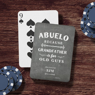 Funny Abuelo Grandfather Monogram Poker Cards