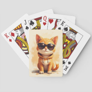 Funny Abyssinian Kawaii Cat Poker Cards