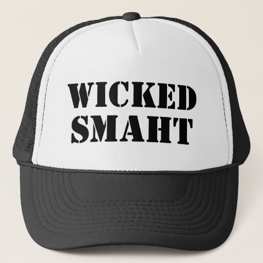 Funny Accent Yankee | Wicked Smart Smaht Bostonian Trucker Hat | Zazzle.com