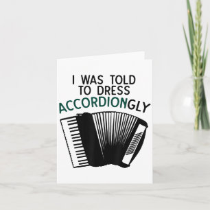 Funny Accordion Gift For Men Women Pun Humor Music Card